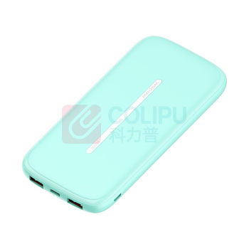 沃品 充电宝移动电源可定制 双USB输出超薄小巧 白色 10000mAh L07 