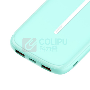 沃品 充电宝移动电源可定制 双USB输出超薄小巧 白色 10000mAh L07 