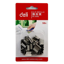 得力 得力(deli)8592 金属推夹器夹纸器装订器 补充夹 50枚/卡 8592 