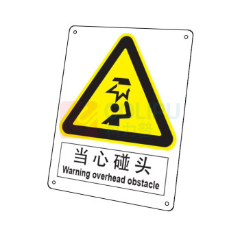 嘉辽 自粘性乙烯 当心碰头,中英文 BS0236 250*315mm 单个装