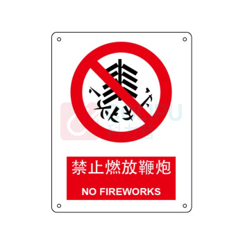嘉辽 自粘性乙烯 禁止燃放鞭炮 BS0639 150*200mm 单个装
