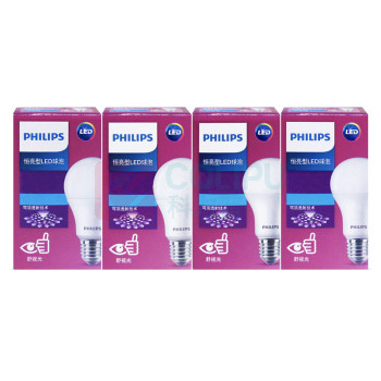 飞利浦 PHILIPS 球泡 8W E27 3000K 220V / 12个/箱 恒亮型LED小球泡真彩版