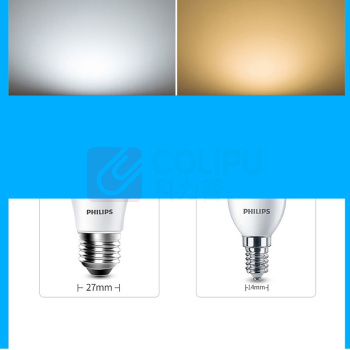飞利浦 PHILIPS 球泡 6.5W E14 6500K 220V 12个/箱 恒亮型LED小球泡真彩版