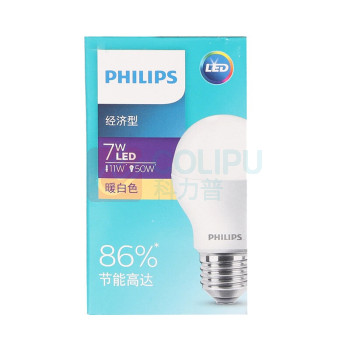 飞利浦 PHILIPS 球泡 7W E27 3000K / 12个/箱 经济型LED球泡