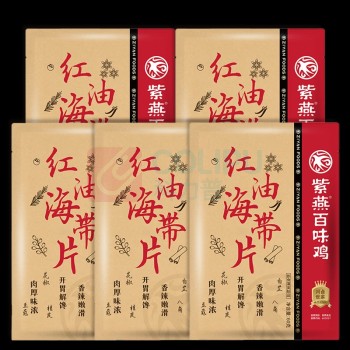 紫燕 脆滑厚海带片 红油海带片 5连包 300g