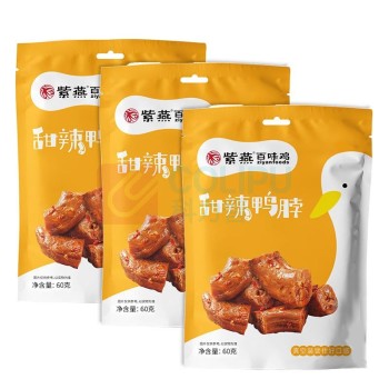 紫燕 甜辣鸭脖 3连包 180g