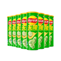 乐事 LAY'S (Lay's)无限薯片清新清爽翡翠黄瓜味 90克*8罐 清新清爽翡翠黄瓜味