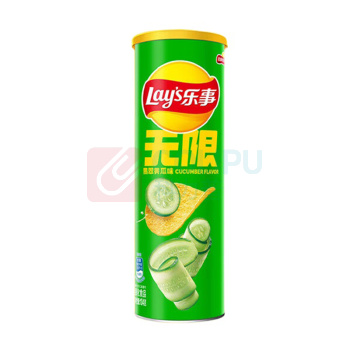 乐事 LAY'S (Lay's)无限薯片清新清爽翡翠黄瓜味 90克*8罐 清新清爽翡翠黄瓜味