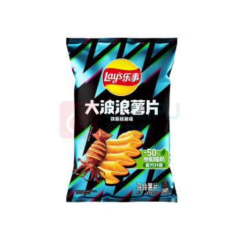 乐事 LAY'S (Lay's)大波浪薯片铁板鱿鱼味 40克*7包 鱿鱼味