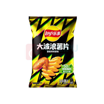 乐事 LAY'S (Lay's)大波浪薯片香脆烤鸡翅味 40克*7包