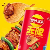 乐事 LAY'S LAY'S 无限薯片鲜浓番茄味 40g*8罐 24罐/箱