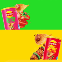 乐事 LAY'S LAY'S 无限薯片磁嗞烤肉味 40g*8罐 24罐/箱