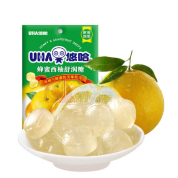 悠哈 UHA 蜂蜜西柚舒润糖 103g/袋 独立小包装 18颗/袋 24袋/箱