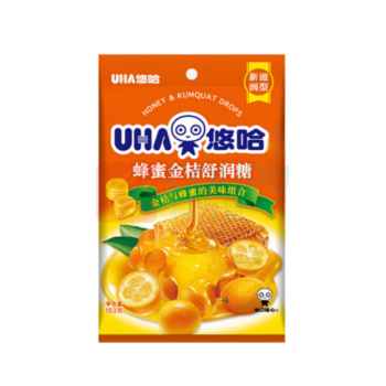 悠哈 UHA 蜂蜜金桔舒润糖 103g/袋 独立小包装 18颗/袋 24袋/箱