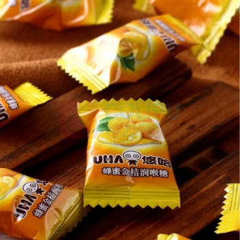 悠哈 UHA 蜂蜜金桔舒润糖 103g/袋 独立小包装 18颗/袋 24袋/箱