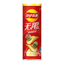 乐事 LAY'S 无限薯片 嗞嗞烤肉味 90g/罐 24罐/箱