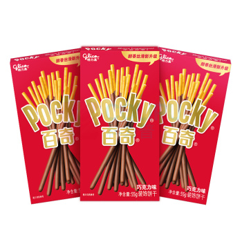 格力高 glico 百奇巧克力味饼干棒 55g*3盒 