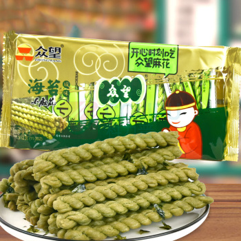 众望 ZHONGWANG 麻花 海苔咸味 312g/袋20袋/箱