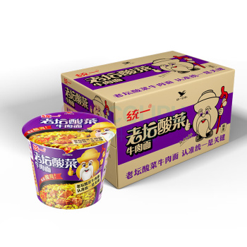 统一 老坛酸菜牛肉面 120g/桶 12桶/箱