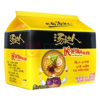 统一 汤达人 酸酸辣辣豚骨面 130g*5袋/包*6