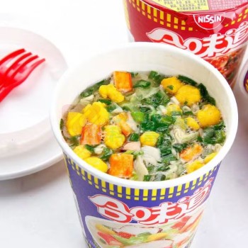 日清 NISSIN 合味道速食面 海鲜风味 76g/杯 12杯/箱