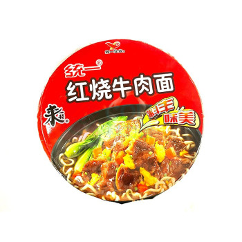 统一 方便面 来一桶 红烧牛肉味 12桶/箱