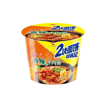 统一 香辣牛肉面2块面饼 140g*12桶 