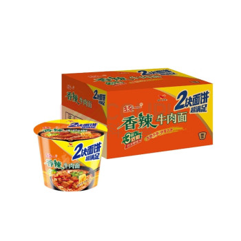统一 香辣牛肉面2块面饼 140g*12桶 