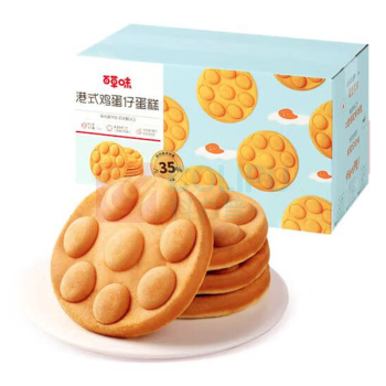 百草味 传统正宗华夫早餐面包 港式鸡蛋仔 400g/箱 内含约12包