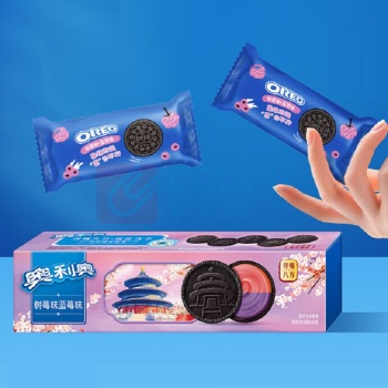 奥利奥 Oreo 缤纷双果味夹心饼干 蓝莓味+树莓味 97g/盒 24盒/箱