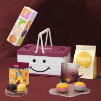 COSTA 中秋限定·世家好礼 C款 水牛奶生咖风味巧克力流心糕点 50g*1 杨枝甘露芒果风味流心糕点 50g*1 美式香橙咖啡风味流心糕点 50g*1 蜂蜜黑米燕麦软心糕点 50g*1 COSTA黄油曲奇85g*1 COSTA浓郁黑