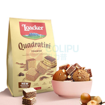 莱家 LOACKER 提拉米苏味粒粒装威化饼干 220g