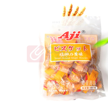Aji 小圆形饼干 咸蛋黄味 160g/袋 24袋/箱 (独立小包装)