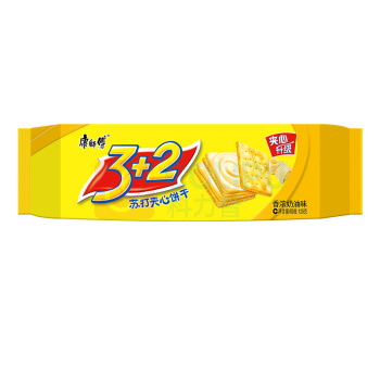 康师傅 Master Kong 3+2苏打夹心饼干 香浓奶油味 125g/袋 24袋/箱