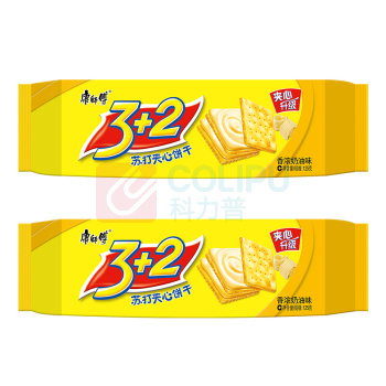 康师傅 Master Kong 3+2苏打夹心饼干 香浓奶油味 125g/袋 24袋/箱