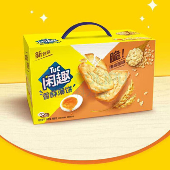 闲趣 韧性饼干 自然清咸原味 90g/袋 40袋/箱
