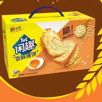 闲趣 韧性饼干 自然清咸原味 90g/袋 40袋/箱