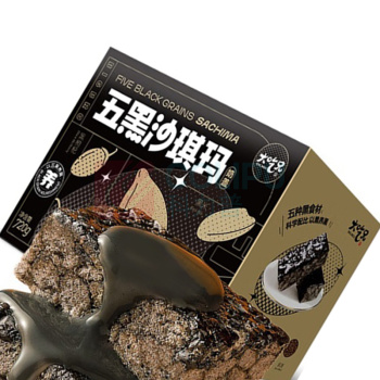 大吃兄 BIG BRO 五黑沙琪玛 720g/盒 35枚/盒 10盒/箱 (独立小包装)