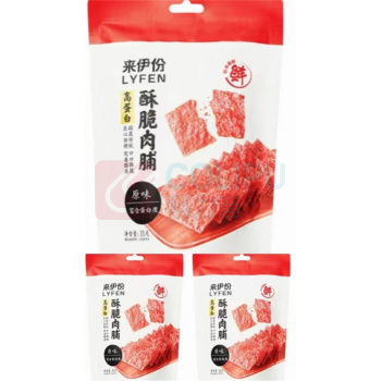 来伊份 高蛋白酥脆肉脯原味 即食小吃 35g*3袋