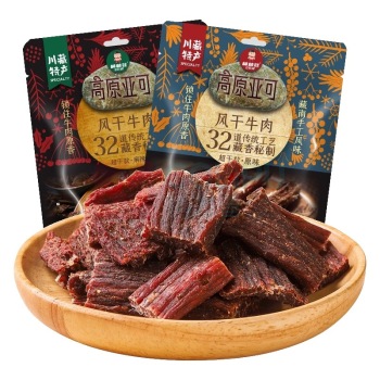 棒棒娃 BBW 高原亚可风干牛肉 五香味/麻辣味/原味 108g/袋 20袋/箱 (口味随机发货)