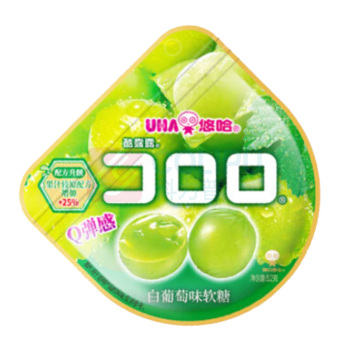 悠哈 UHA 爆浆果汁 酷露露软糖 白葡萄 52g/袋 72袋/箱