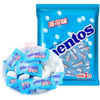 曼妥思 薄荷糖清凉劲嚼充气糖 1kg*2包 