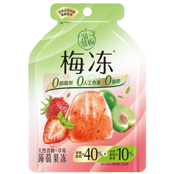 溜溜梅 蒟蒻梅冻 天然青梅+草莓味果冻 120g/袋 24袋/箱