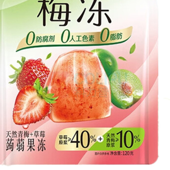 溜溜梅 蒟蒻梅冻 天然青梅+草莓味果冻 120g/袋 24袋/箱