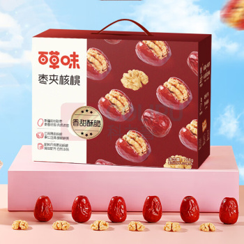 百草味 每日抱抱果 枣夹核桃 758g 新老包装随机发货