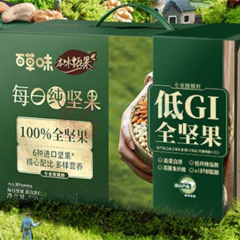 百草味 坚果礼盒装 30小袋 750g/箱 6种果仁 夏威夷果 巴旦木 腰果 核桃 榛子仁 开心果