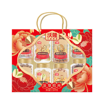 沃隆 WoLong 坚果礼盒 罐装沃享拾光 1550g (红色)