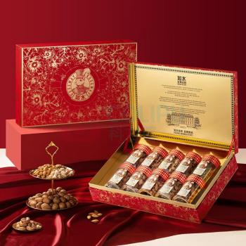 如水 鎏金繁花坚果礼盒 红福 1508g