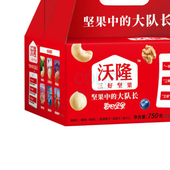 沃隆 WoLong 每日坚果A成人款 25g/包 30包/盒 750g/盒 (扁桃仁、腰果、核桃仁、蔓越莓干、蓝莓干、榛子仁)红色包装