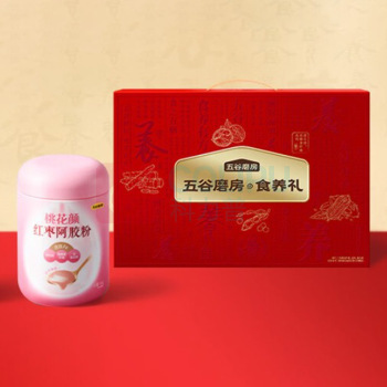 五谷磨房 核桃芝麻黑豆粉红枣阿胶粉 桃花颜礼盒1092g 546g*2罐 新老包装随机发货